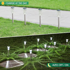 Solar Outdoor Lights, 10 Pack Waterproof Stainless Steel Solar Stake Lights - Image 5