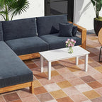 Outsunny HDPE Outdoor Coffee Table, All-Weather Rectangle Patio Coffee Table - Image 9