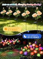 Brightown Outdoor Solar Flower Lights, 4 Pack 7-Color Changing Solar Garden - Image 4