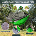 Camping Hammock with Net, Portable Lightweight Double Hammocks with Tree Straps - Image 3
