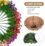 2 Set Artificial Faux Hanging Plants Flowers Basket - Image 4