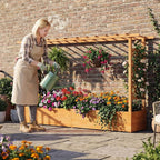 Giantex Raised Garden Bed with Trellis & Hanging Roof, Wood Planter Box with - Image 9