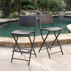 Christopher Knight Home Margarita Outdoor Wicker Barstools, 2-Pcs Set - Image 2