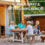 6ft Plastic Folding Bench with Carrying Handle & Lock, Portable Outdoor Bench - Image 2