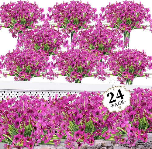 24 Red Lotus Bundles Artificial Flowers by ColoPlay