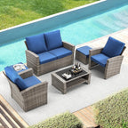 HOMREST 6 Pieces Outdoor Patio Furniture Set by HOMREST