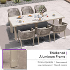 PURPLE LEAF 13 Pieces Outdoor Dining Set Patio Dining Furniture Set Aluminum - Image 9