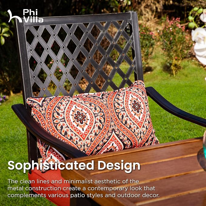 PHI VILLA 3 Piece Outdoor Bar Furniture Set, Counter-Height Patio Bistro Table - Image 2