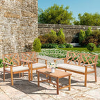 Outdoor Patio Furniture Set, 4 Piece Patio Sofa Bench and 2 Single Sofa Chairs - Image 7