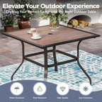 5 Piece Patio Dining Set for 4, 37”x37” Square Table - Image 4