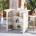 SAFAVIEH Outdoor Collection Monterey White Wash 3-Shelf Patio Bar Table - Image 6