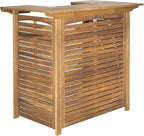 Safavieh Outdoor Collection Monterey Teak Bar Table - Image 4
