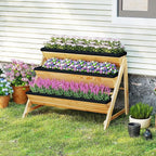 Giantex 3-Tier Vertical Raised Garden Bed, Wood Elevated Planter Box - Image 2
