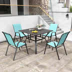Patio Chairs Set of 4, Stackable Outdoor Dining Chairs - Image 3