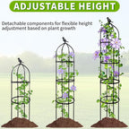 6FT Garden Obelisk Trellis for Climbing Plants, Adjustable 4-Tier Metal Plant - Image 5