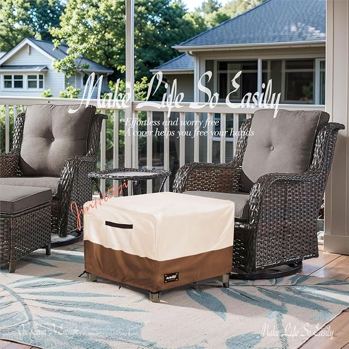 JinHrtoyi Patio Square Table Cover, 32Wx32Dx16H Inches 100% Waterproof Heavy - Image 4