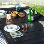 PHI VILLA 7 PCS Outdoor Dining Set, Patio Metal Furniture Set - Image 6