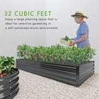 2PCS 8x4x1FT Galvanized Raised Garden Bed Kit, Vegetable Boxes-Rectangle Metal - Image 7