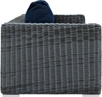 Modway EEI-1874-GRY-NAV Summon Wicker Rattan Outdoor Patio Sofa - Image 5