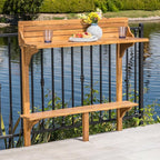 Christopher Knight Home Caribbean Outdoor Acacia Wood Balcony Bar Table - Image 2