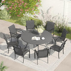 VICLLAX Patio Dining Set for 8, Outdoor Furniture Set Includes 53" Round Patio by HOME