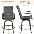 Yaheetech Patio Swivel Barstools Outdoor Chairs Set of 6, High Bistro Stools - Image 3
