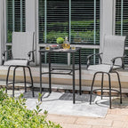 NUU GARDEN 3-Piece Outdoor Swivel Bar Set, All-Weather Textilene High Bistro - Image 8