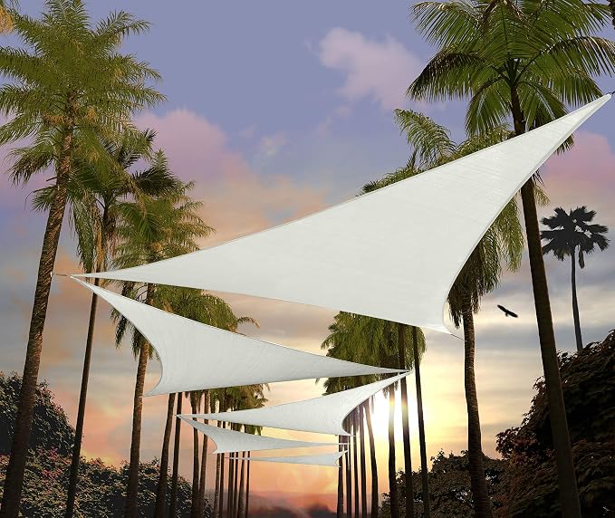 Amgo Custom Size 10' x 10' x 10' White Triangle Sun Shade Sail UPF50+ AGTAPRT12 by Amgo