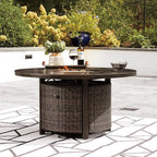 Signature Design by Ashley Paradise Trail Outdoor Round Wicker Patio Fire Pit - Image 2