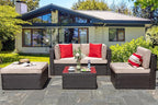 Vongrasig 5 Piece Patio Furniture Sets, All-Weather PE Rattan Wicker Outdoor by Vongrasig
