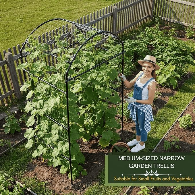 79" Garden Trellis Arch for Climbing Plants – Tall Outdoor Metal Trellis for - Image 2