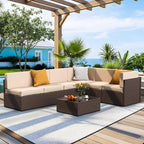 Pamapic Patio Furniture Set, 7 Pieces Modular Outdoor Sectional, Patio - Image 2