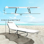 Outsunny Folding Chaise Lounge Chair, Pool Sun Tanning Chair, Outdoor Lounge - Image 3