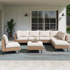 LAUSAINT HOME Outdoor Patio Furniture, 8 Piece Outdoor Sectional Sofa PE Rattan by LAUSAINTHOME