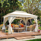LAUSAINT HOME Semi-Permanent Outdoor Patio Gazebo 10'x13', Heavy Duty Party - Image 2