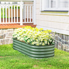 Outsunny 5' x 2' x 1' Galvanized Raised Garden Bed Kit, Outdoor Metal Elevated - Image 9