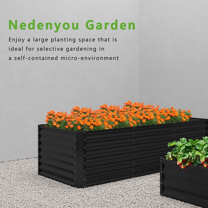 2PCS 4x2x1FT Galvanized Raised Garden Bed, Planter Raised Beds-Metal Garden Box - Image 5
