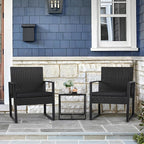 Flamaker 3 Pieces Outdoor Patio Wicker Furniture Set, Modern Rattan Chair - Image 2
