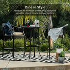Best Choice Products 3-Piece Patio Bar Table Set, Outdoor Wicker Bar Height - Image 6