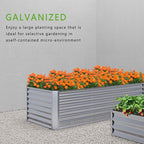 2PCS 8x2x1FT Galvanized Raised Garden Bed, Planter Raised Beds-Metal Garden Box - Image 6