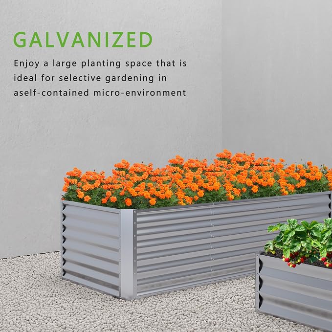 8x2x2FT Galvanized Raised Garden Bed, Planter Raised Beds-Metal Garden Box - Image 6