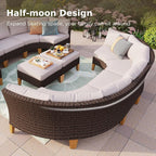 PHI VILLA 7-Piece Half Moon Patio Furniture Set - Image 9