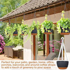 Mumufy 6 Pcs 8 Inch Hanging Planters, Dark Gray, Plastic - Image 5