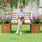 Giantex 2-in-1 Outdoor Bench - Image 2