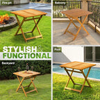 IDZO Legolas FSC Acacia Wooden Folding Table, Heavy Duty 270lbs Capacity - Image 6