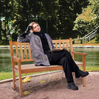 VEVOR Wood Outdoor Bench, 2-Person Garden Bench - Image 2