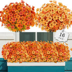 AGIRL 16 Bundles Artificial Fall Flowers Outdoor Indoor Decoration, No Fade by AGIRL