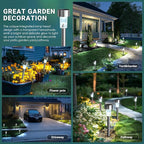 GIGALUMI Solar Lights Outdoor Waterproof, 12 Pack, Stainless Steel LED Solar - Image 2