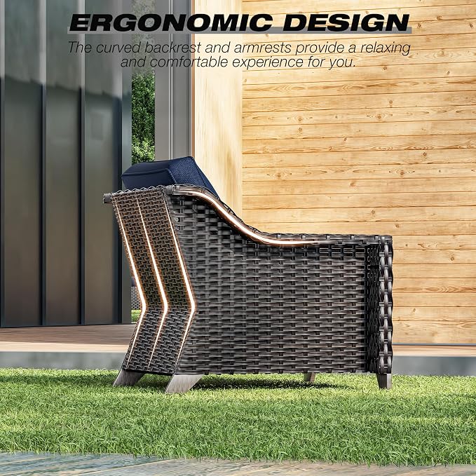 Joyside Wicker Patio Furniture Sets, 4 Pieces Upgraded Large Size Outdoor - Image 5