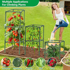 3 Pack Square Tomato Cages, Plant Support Tower Stakes Cucumber Pepper Trellis - Image 7